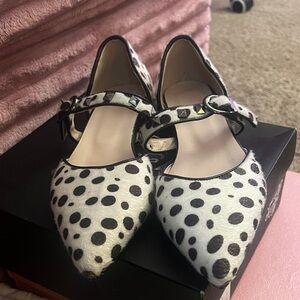 Chic Polka Dot Flats with Studded Straps